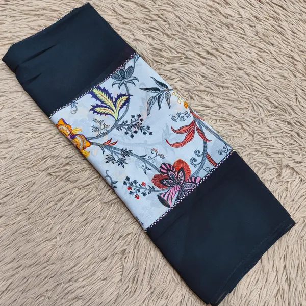 Chiffon Double Pattern Hijabs with Stone Work |HJ08